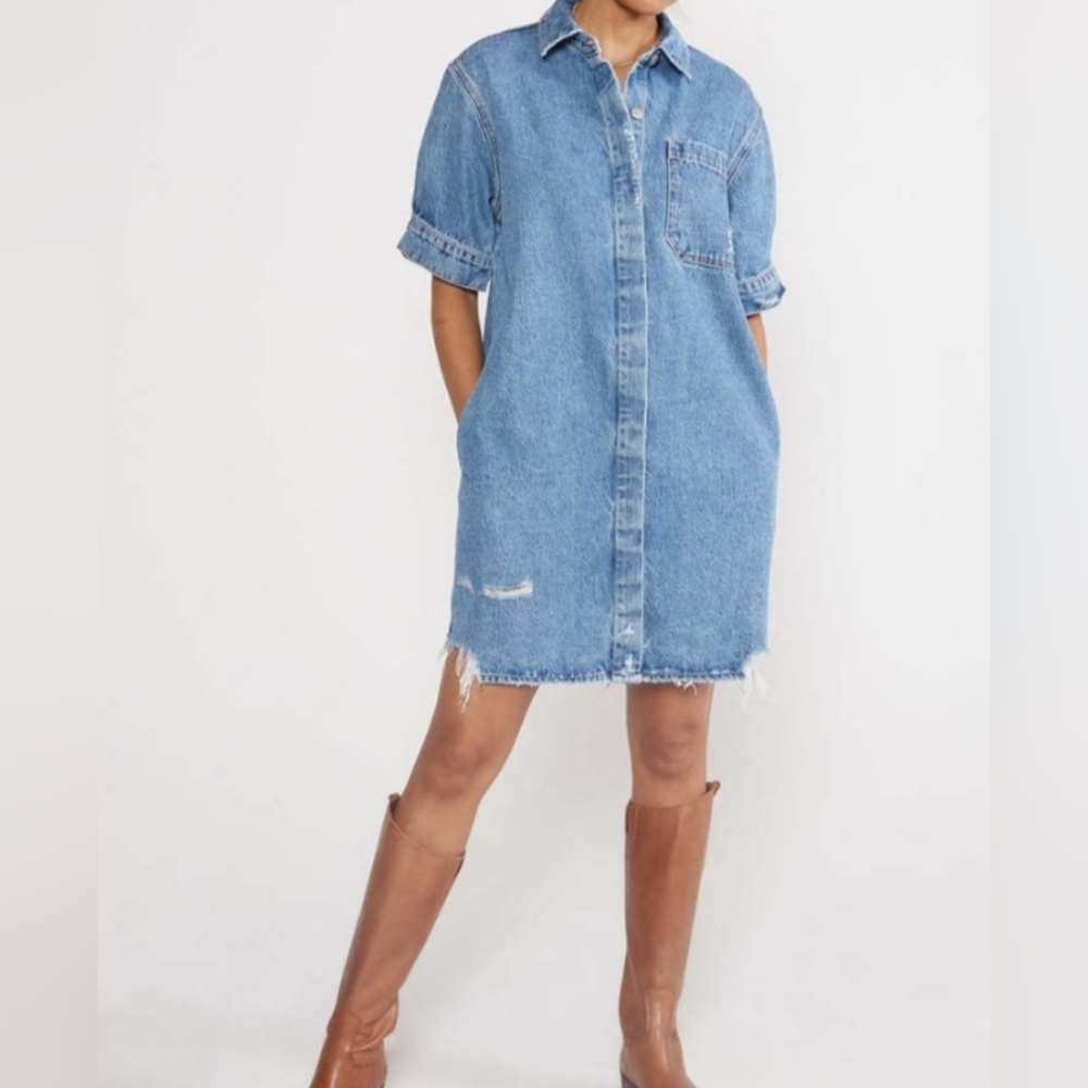 Etica Blue Denim Midi Dress